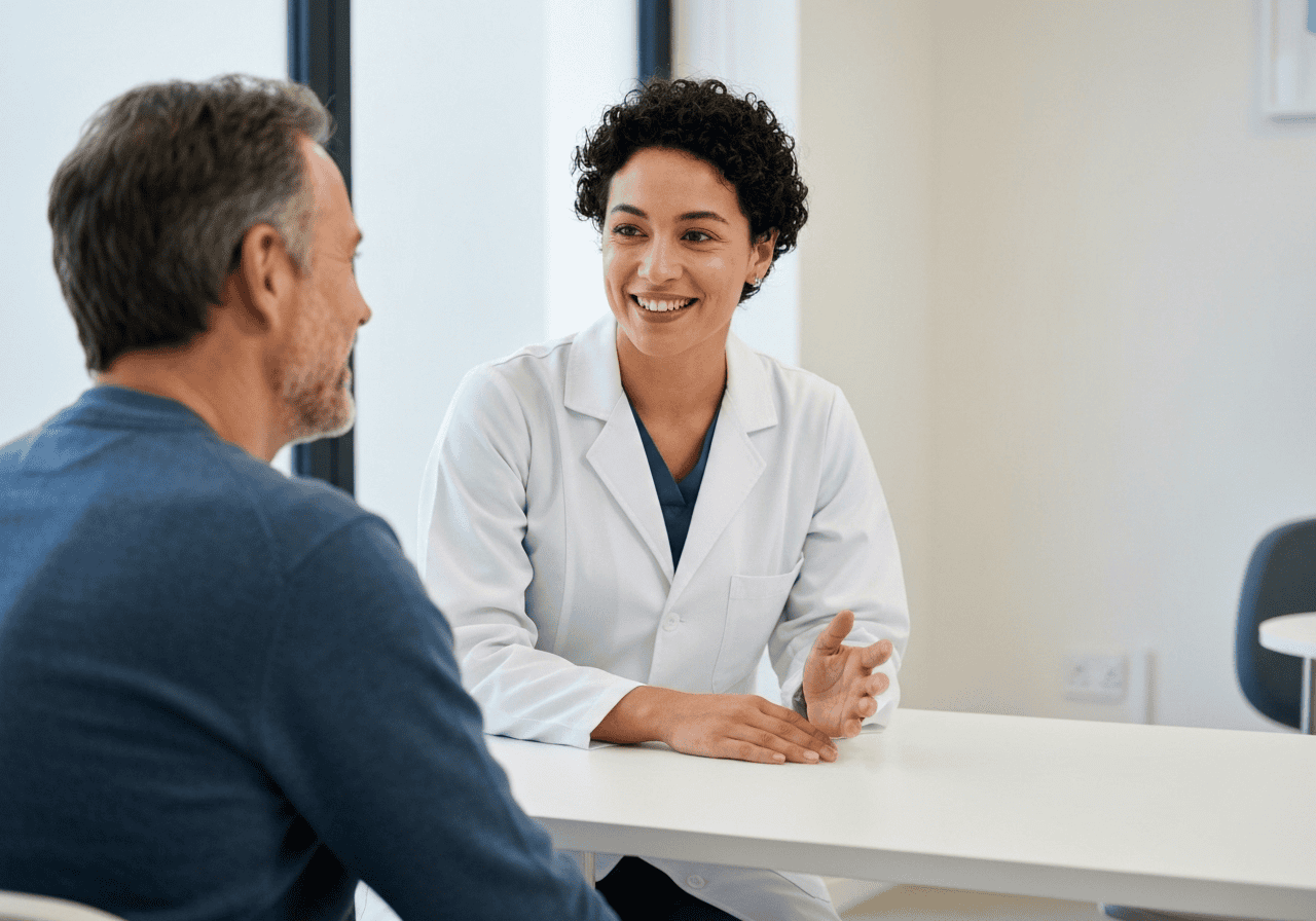 A modern, clean clinic waiting area.