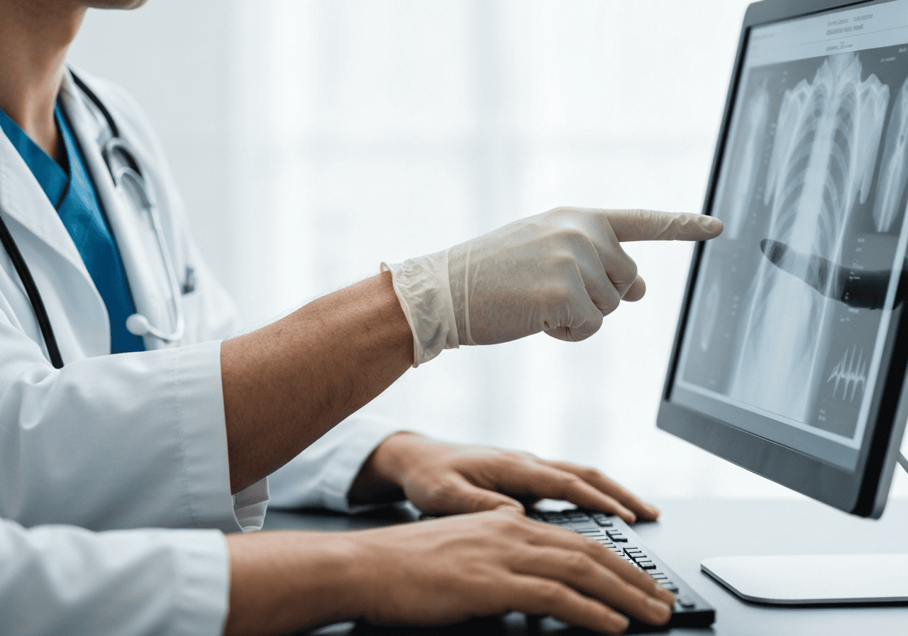 A close-up of a doctor and patient shaking hands with a smile.