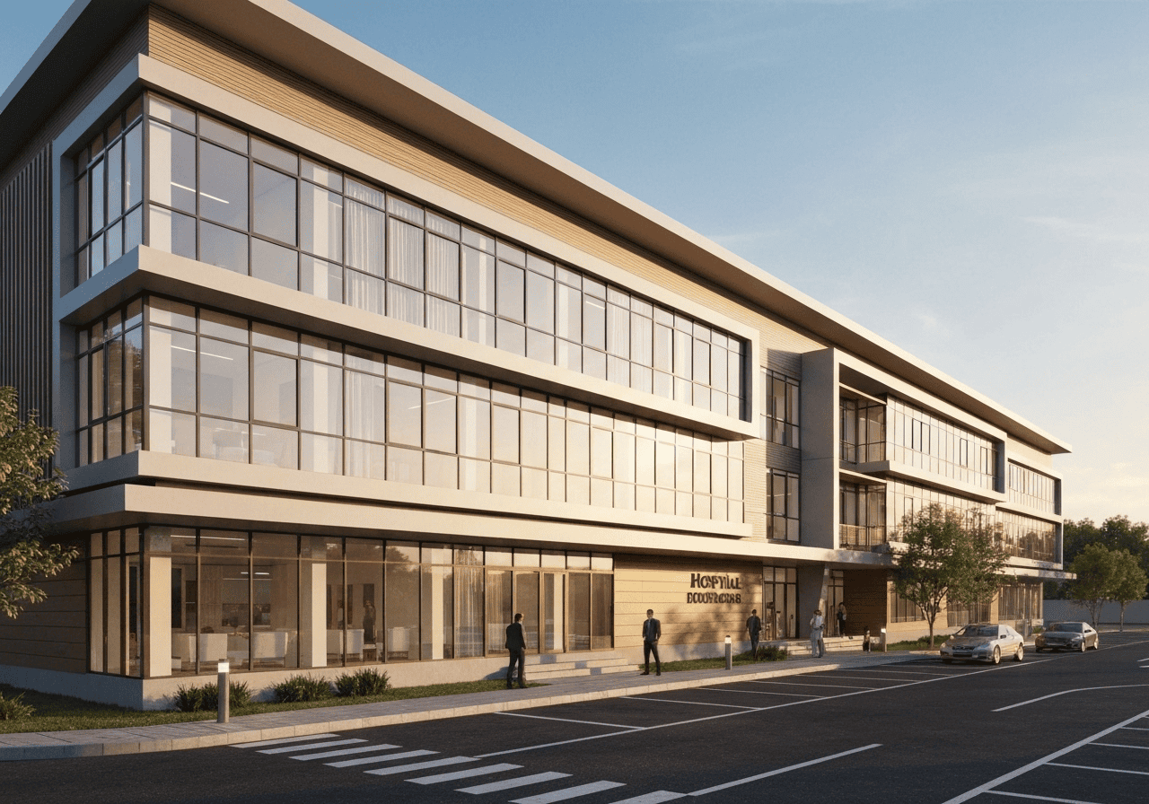 Exterior shot of the medical clinic building.